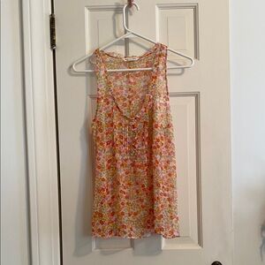 Vintage Y2K American Eagle Outfitters Floral Ruffled Sleeveless Tank Top